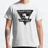 Bol Kalıp Unisex Jurassic World: Fallen Kingdom Raptor Trainer Tasarım Baskılı Tshirt - Beyaz - XL
