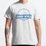 Bol Kalıp Unisex Jurassic World: Fallen Kingdom White And Blue Icon Logo Tasarım Baskılı Tshirt - Beyaz - XL