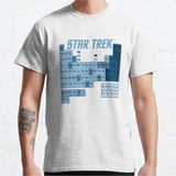 Bol Kalıp Unisex Star Trek Vintage Periodic Table Of Star Trek Tasarım Baskılı Tshirt - Beyaz