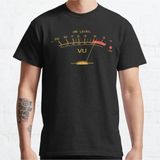 Bol Kalıp Unisex Volume Vu Meter Vintage Audio Engineer Recording Studio Gear Tasarım Baskılı Tshirt - Siyah