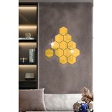 Bola Concept Ayna Pleksi Altıgen Duvar Dekoru 2mm Yapışkanlı – Geometrik Ayna Sticker Seti Duvar Süsü