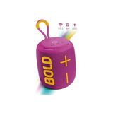 Bold Rgb Işıklı Taşınabilir Ses Bombası Kablosuz Bluetooth Hoparlör Speaker 90DB 14WATT 1200MAH - Mor