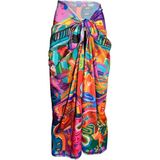 Bolder Elena Brazil Carnaval Saten Pareo (145*100) - Standart - Mor - Mavi