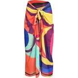 Bolder Emily Multi Geometric Ipek Şifon Pareo - Standart - Turuncu - Mavi