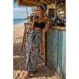 Bolder Lana- Gözlüklü Zebra Desen Pareo Iç Göstermeyen Parlak KUMAŞ-95CM*145CM - Standart - Siyah - Neon