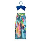 Bolder Lana-Plaj&Deniz Desen Pareo Iç Göstermeyen Parlak Kumaş-95cm*145cm