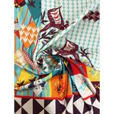 Bolder Scarf Dance Blue Fular 70*70 cm - Mavi - Kahverengi