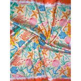 Bolder Scarf Denizkabuğu Fular 70*70 cm - Pembe - Turuncu
