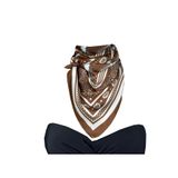 Bolder Scarf Kahve Serisi (kahve-beyaz) Fular 70*70 cm