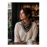 Bolder Scarf Kahve Serisi (zebra) Fular 70*70 cm