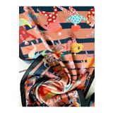 Bolder Scarf Laci/Kahve Figürlü Fular 45*100