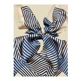 Bolder Scarf Mavi Ekru Çizgili Fular 70*70