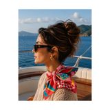Bolder Scarf Narçiçeği Gramafon Fular 70*70 cm