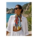 Bolder Scarf Sarı Çiçek Fular 70*70