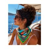 Bolder Scarf Turquaz Kareli Fular 70*70 cm