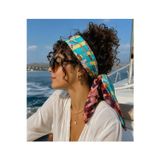 Bolder Scarf Turquaz/bordo 3 kullanımlı Fular 70*70 cm