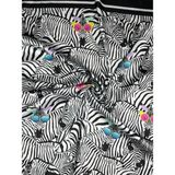 Bolder Scarf Zebra Fular 70*70 cm - Beyaz - Siyah