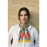 Bolder Yaz Scarf Sarı-figürlü İnce Fular Çift tarafıda baskılıdır 50 cm*100 cm