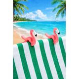 Boldy 2'li Flamingo Figürlü Şezlong Mandalı - Plaj Havlu Mandalı - Halı Mandalı - Havlu Sabitleyici - Flamingo Havlu Mandalı - Sahil Havlu Mandalı - Havlu Tutucu Mandal (Pembe-Beyaz) - Renkli - Pembe - Beyaz / Flamingo