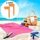 Boldy 2'li Havlu Kazığı - Plaj Mandalı - Havlu Mandalı - Kazıklı Mandal - Havlu Sabitleyici - Beach Towel Holder - Plaj Kazığı 2 Adet - Turuncu