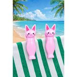Boldy 2'li Kedi Figürlü Şezlong Mandalı - Plaj Mandalı - Halı Mandalı - Havlu Sabitleyici - Pembe Kedi Havlu Mandalı - Havlu Tutucu Mandal - Sahil Havlu Mandalı - Renkli - Kedi - Pembe