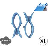 Boldy 2'li Plaj Mandalı - Şezlong Mandalı - Halı Mandalı - Havlu Sabitleyici - Havlu Mandalı - Sahil Havlu Mandalı - Havlu Tutucu Mandal XL - Mavi - 2'li - XL