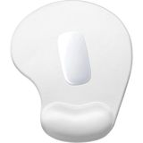 Boldy Bilek Destekli Mouse Pad - Kesik Kaymaz Mouse Ped - Fare Pedi - Kesik Oval Mouse Pedi - Oval Kesik Mousepad - Beyaz