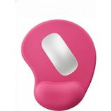 Boldy Bilek Destekli Mouse Pad - Kesik Kaymaz Mouse Ped - Fare Pedi - Kesik Oval Mouse Pedi - Oval Kesik Mousepad - Fuşya