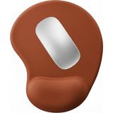 Boldy Bilek Destekli Mouse Pad - Kesik Kaymaz Mouse Ped - Fare Pedi - Kesik Oval Mouse Pedi - Oval Kesik Mousepad - Kahverengi