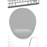 Boldy Bilek Destekli Mousepad - Kaymaz Mouse Ped - Fare Pedi - Oval Mouse Altlığı - Oval Mousepad - Gri Mouseped