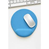 Boldy Bilek Destekli Mousepad - Kaymaz Mouse Ped - Fare Pedi - Oval Mouse Altlığı - Oval Mousepad - Mouseped - Mavi