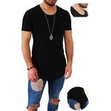 Boldy Erkek Long Fit Tişört - Long Tişört - Long Kesim Tişört - Oval Kesim Long Tişört - Uzun Kesim Erkek Tişört - Erkek Longline Tişört - Siyah