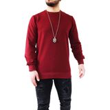 Boldy Erkek Sweatshirt-Sweatshirt-Düz Renk Sweat Shirt-Bisiklet Yaka Sweatshirt (Bordo, L)