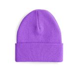 Boldy Klasik Spor Bere-Triko Bere-Unisex Nakışsız Bere-Düz Bere-Unisex Bere-Düz Klasik Bere (Lila)