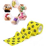 Boldy Pati Figürlü Koban Bandajı - Patili Kendinden Yapışkanlı Bandaj - Paw Coban Bandajı - Elastik Sargı Bandajı - Koban Bandajı 7.5cmx4.5 M. - 7.5 cm x 4.5 m - Sarı - Siyah