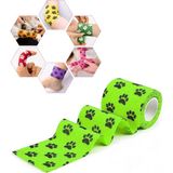 Boldy Pati Figürlü Koban Bandajı - Patili Kendinden Yapışkanlı Bandaj - Paw Coban Bandajı - Elastik Sargı Bandajı - Koban Bandajı 7.5cmx4.5 M. - 7.5 cm x 4.5 m - Yeşil - Siyah