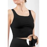 Bolero Dikişsiz Görünmez Pima Pamuk Crop Beyaz - Siyah