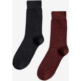 Bolero Erkek Organik 2'li Çorap Siyah Bordo - 41 - 45