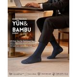Bolero Erkek Premium Yün Bambu Kışlık Çorap Lacivert - 41 - 45