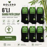 Bolero Kadın Bambu Patik Çorap – 6’lı Konforlu ve Dayanıklı Paket - 36 - 40 - Siyah