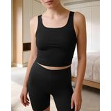 Bolero Kadın Dikişsiz Pima Pamuk Crop Atlet Siyah - XL