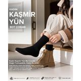 Bolero Kadın Kaşmir Yün Bot Çorabı Siyah - 36 - 40