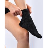 Bolero Kadın Premium Dikişsiz Bambu Çorap Şal Desen Siyah - 36 - 40