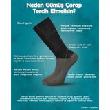 Bolero Unisex Premium Gümüş Diabet Bambu Çorap Siyah - 36 - 40