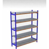 BölgeRaf 5 Katlı Depo Rafı Tel Kafesli 50X120X200 cm Hafif Rack Raf 300-350 kg Taşıma Kapasiteli - Galvaniz
