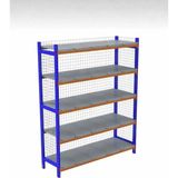 BölgeRaf 5 Katlı Depo Rafı Tel Kafesli 60X180X200 cm Hafif Rack Raf 300-350 kg Taşıma Kapasiteli - Galvaniz