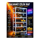 bölgeraf Çelik Raf 6 Katlı 31x75x200 Raf Sistemleri, Depo rafı, Arşiv rafı, Kiler rafı, Çok Amaçlı Raf