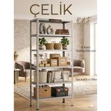 BölgeRaf Çelik Raf 6 Katlı 31X93X200 Dekoratif Raf Sistemleri, Depo Rafı, Arşiv Rafı, Kiler Rafı - Galvaniz