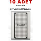 BölgeRaf Sık Telli Tel Raf - Siyah Renkli Tel Pano Stand, Duvar Askılığı, Telefon ve Züccaciye Raf 60X150 cm 10 Adet - Galvaniz