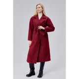 Bolivente Bordo Buklet Kaşe Oversize Kaban